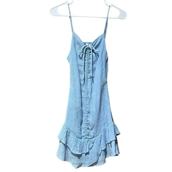Love Tree Baby Blue Mini Dress Spaghetti Strap Large - Picture 4 of 8